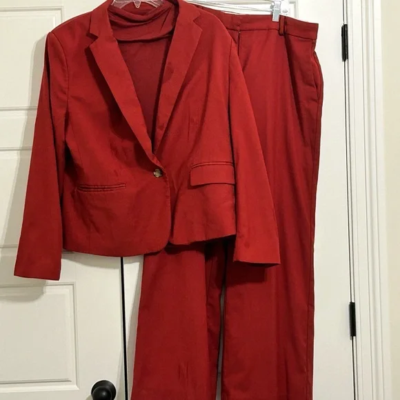 Rust Red Ann Taylor Suit with Blouse - Picture 2 of 5